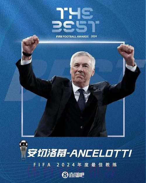 皇马官方:恭喜安切洛蒂获2024年FIFA最佳教练 皇马官方:恭喜安切洛蒂获2024年FIFA最佳教练